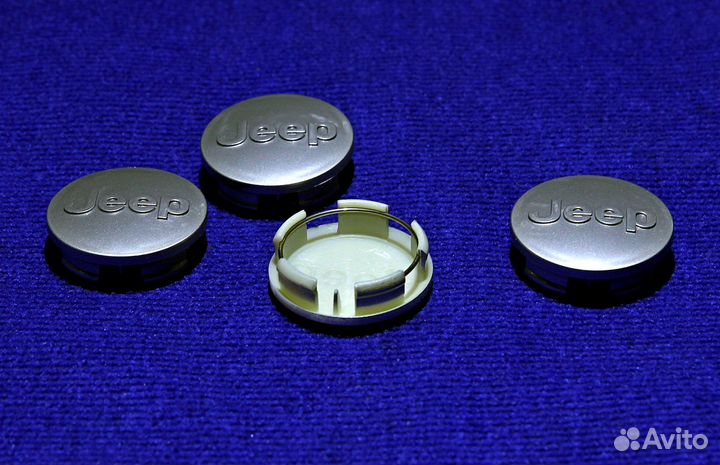 Комплект колпачков литого диска Джип 63 мм серебро