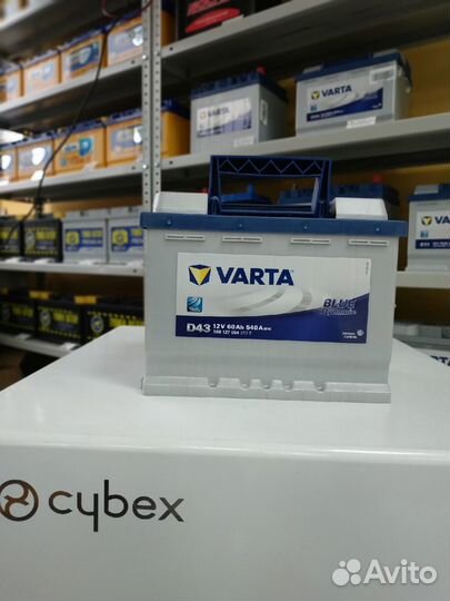 Аккумулятор 60Ah Varta 540A d43 прямая полярность