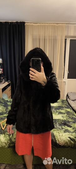 Шуба норковая автоледи 42 44 с капюшоном
