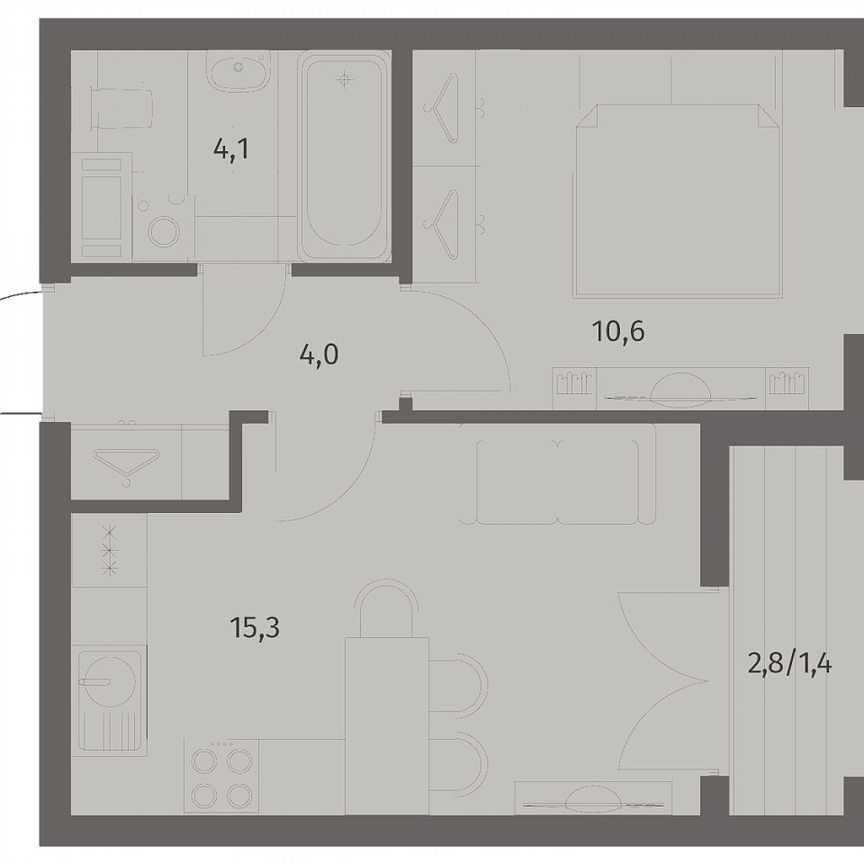 1-к. квартира, 35,4 м², 9/11 эт.