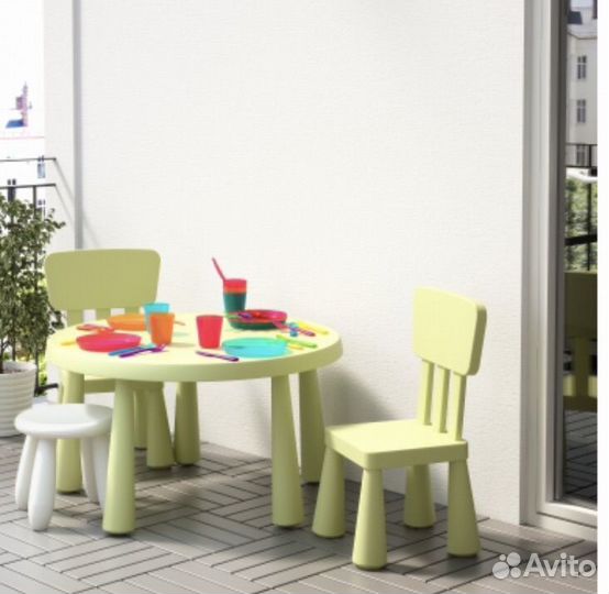 Детский стол IKEA маммут+ стул