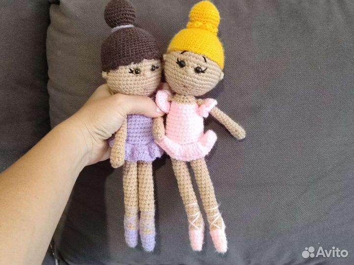Кукла балерина мягкая вязаная