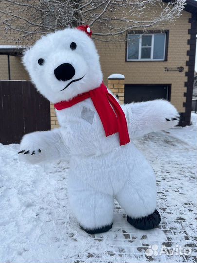 Ростовой костюм белого медведя, шарф