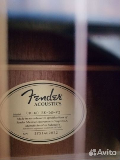 Акустическая гитара fender cd 60+чехол