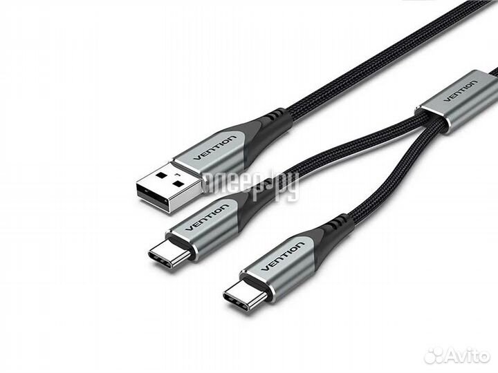 Vention USB-C/M - 2xUSB 2.0 AM 1m cqohf