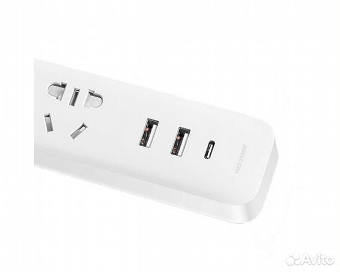 Удлинитель Xiaomi Mi Power Strip 2A1C, 3 розетки+2