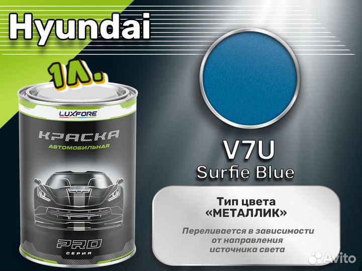 Краска Luxfore 1л. (Hyundai V7U Surfie Blue)