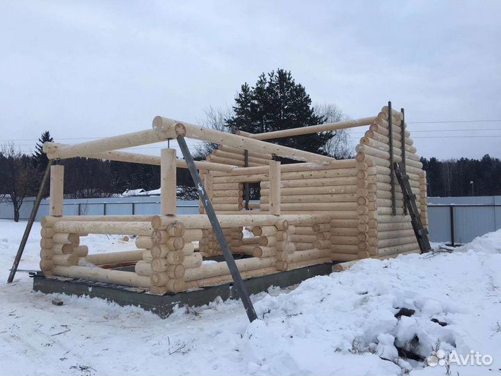 Дома, срубы, бани, беседки из оцилиндрованного бре
