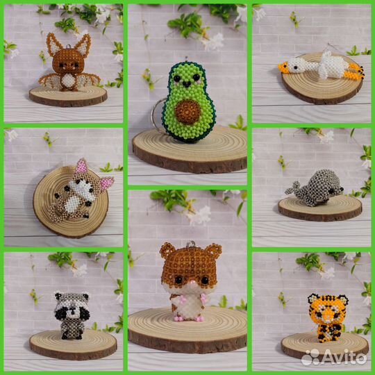 Брелоки Амигуруми из бисера 1 шт
