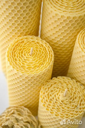 Свечи ароматические из вощины и воска (желтый)