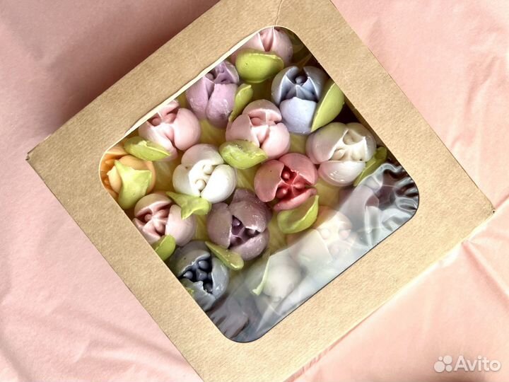 Тюльпаны из зефира на 8 марта