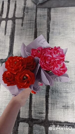 Букет из атласных лент