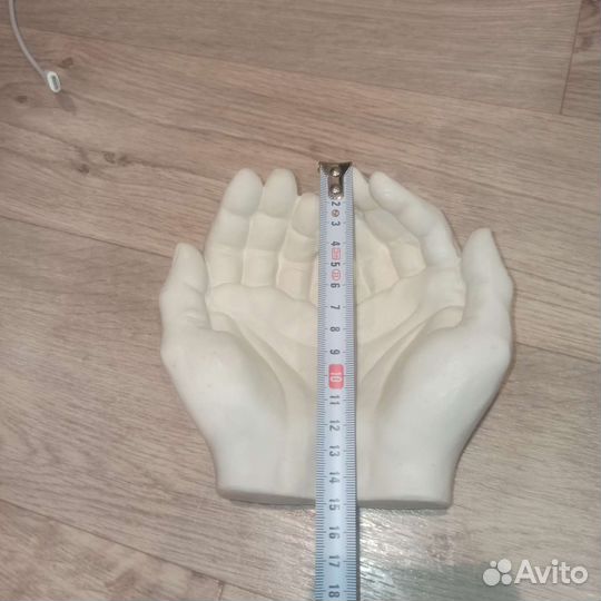 Кашпо подставка ладошки руки ключница гипс