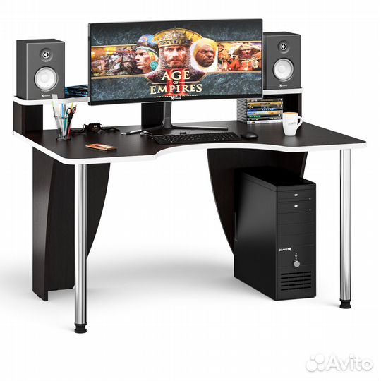 Игровой компьютерный стол с надстройкой С-мд-ск2Н