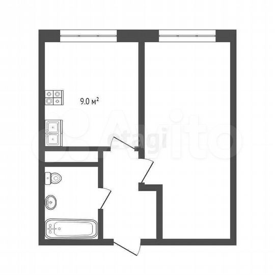 Квартира-студия, 33,6 м², 11/16 эт.