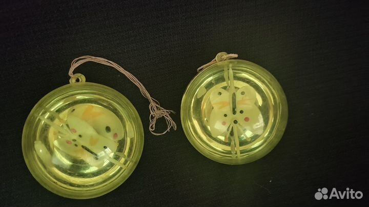 Ёлочная игрушка Шар с бабочкой Пластмасса СССР