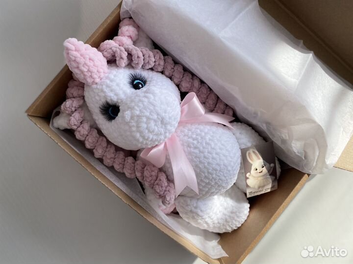 Плюшевая игрушка ручной работы единорог