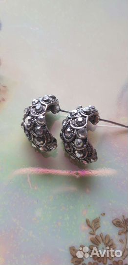 Марказит серьги