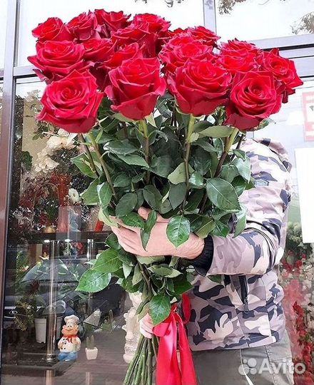 Розы высокие Доставка цветов