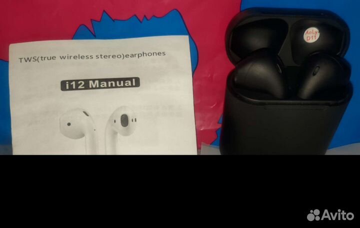 Беспроводные наушники tws i12 с чехлом