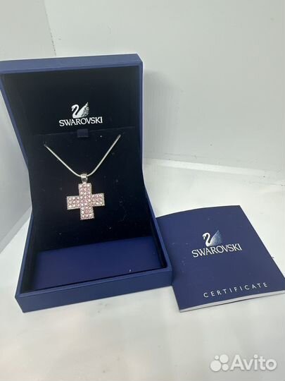 Swarovski кулон крестик подвеска с цепочкой