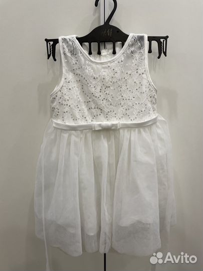 Платье белоснежное baby GO+ туфли в подарок