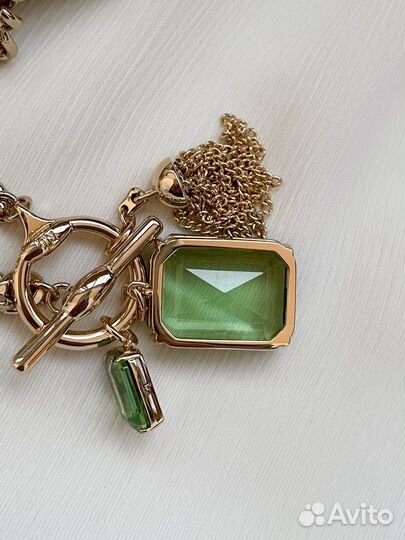 Новое колье Ralph Lauren зеленые кристаллы ориг