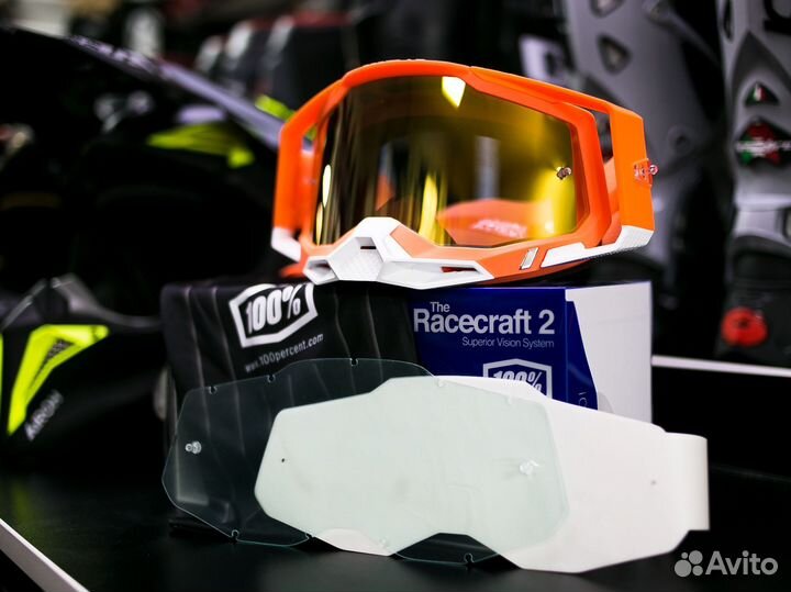 Мотоочки 100% Racecraft 2 goggle coral-mirror true