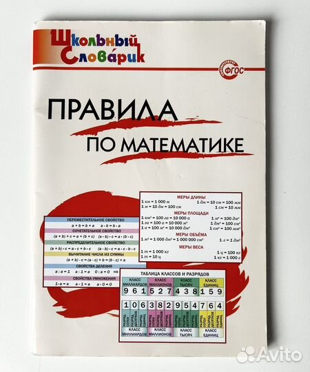 Правила по математике