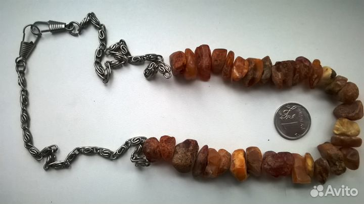 Бусы янтарь