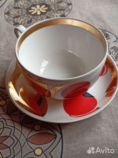 Чайный сервиз Райское яблоко (Золотой завиток)