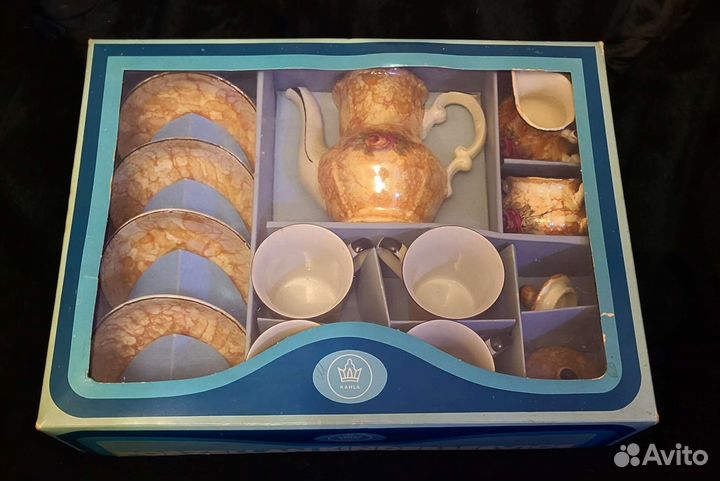 Детский кофейный фарфоровый сервиз Кахла гдр