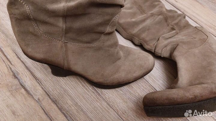 Сапоги демисезонные. Натуральная замша