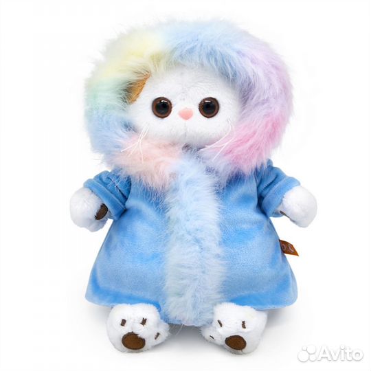 Кошечка Ли-ли 27см в шубке с радужным мехом новая