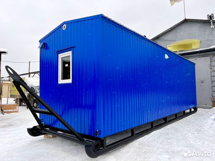 21 Вагон на санях, жилая бытовка, модуль на санях