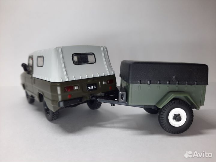 Модель УАЗ-3907 Ягуар с прицепом деагостини
