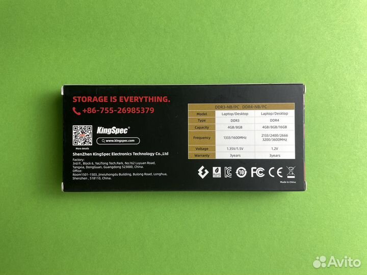 DDR3 4 GB 1600 MHz dimm KingSpec для пк Новая