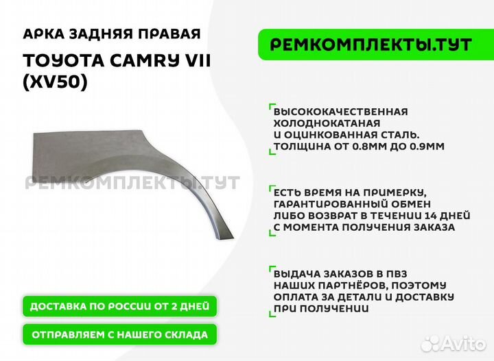 Арка задняя правая Toyota Camry 7 XV50