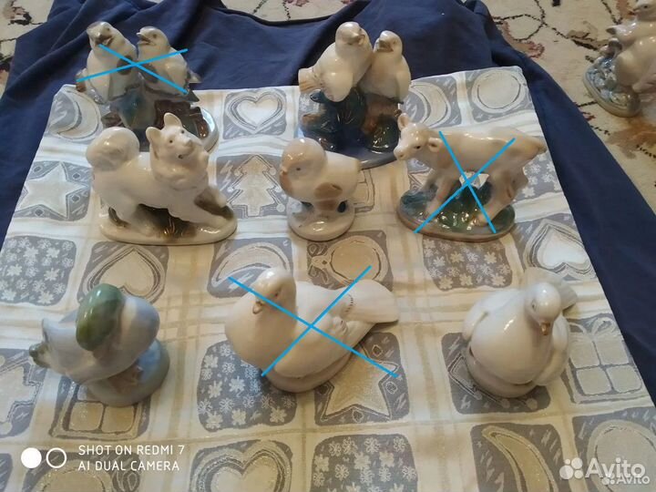 Статуэтки СССР старая гжель, разные