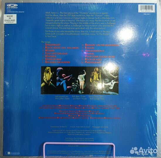 Laserdisc LD Def Leppard In The Round-In Your Face