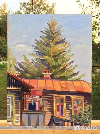 Картина маслом «Столетняя ель»