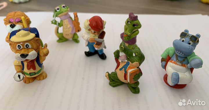 Все 7 фигур из Киндер 90е Львы Крокодилы