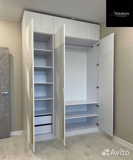 Шкаф распашной с фрезерованными фасадами