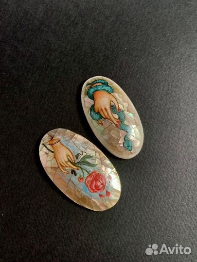 Кабошон перламутр с росписью