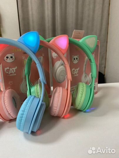 Наушники с ушками CAT Bluetooth RGB