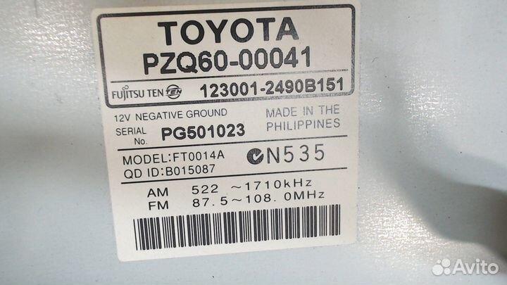 Магнитола Toyota Highlander 2, 2010