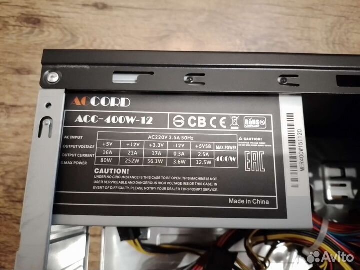 Корпус Mini-Tower с блоком питания на 400w