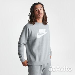 Флисовый свитшот с круглым вырезом с логотипом Nik