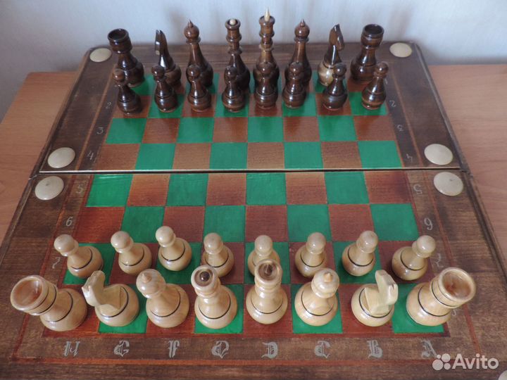 Шахматы шашки нарды 3 в 1 ручная работа