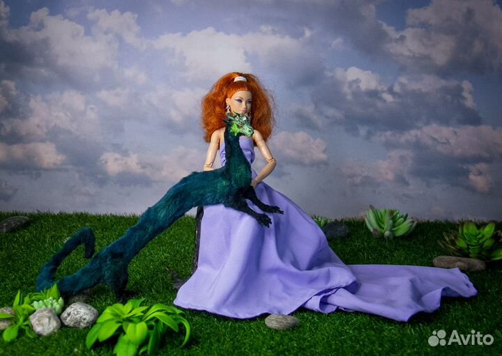 Дракон водолей игрушка в смешанной технике